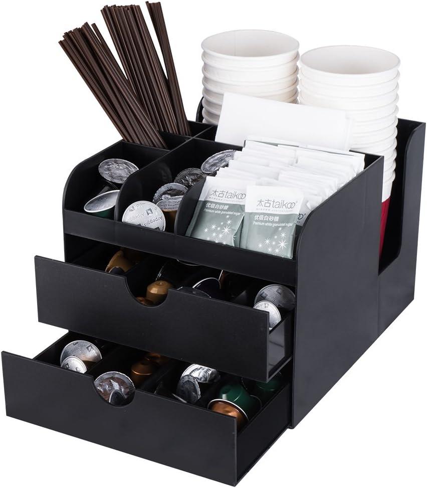 Vencer Coffee Condiment and Accessories Caddy Organizer,Black VCO-002