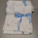 Blue Bows Curtains Preppy Princess Curtains for Girls Bedroom Coquette Decor Preppy Decor Bow Themed Room Decor 2 Panels Sheer Curtain for Girls Room Bedroom Children Nursery Room 84"x63"
