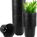RAOOKIF 100 Pack Nursery Pots, 4 5 6 Inch Nursery Pot for Plants, Plastic Plant Pots with Drainage Holes, Garden Flower Pots for Transplanting, Succulents, Cuttings, Seedlings(4inch,100pcs)