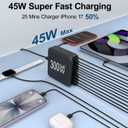 iPhone 17 Charger Fast Charging USB C Charger Block,10 Port USB C Charging Station with 6FT/10FT Cables, 45W Type C Charger for iPhone 17 16 15 Pro Max Plus, Galaxy S25 S24 S23, iPad Pro/Air, Tablet