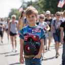 Boys 4th of July Shirt American Flag Tshirt for Kids USA Flag Outfits Toddler Patriotic Tee Monster Truck Top T-Shirt 3-10T