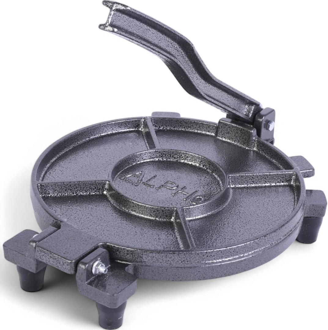 ALPHA LIVING Tortilla Press 10 Inch Cast Iron Quesadilla Maker Heavy Duty Empanada Maker Press Cast Iron Tortilla Maker for Kitchen, Home Use