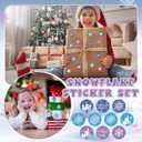 2 x Karenhi 1000 Pcs Winter Snowflake Sticker Roll, 1.25inch Christmas Snowflakes Princess Labels Self Adhesive Winter Holiday Decoration for Xmas Envelopes Seal Cards Wonderland Party Favor Gift Wrapping