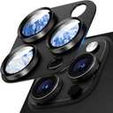 Camera Lens Protector for iPhone 16 Pro Max/16 Pro/iPhone 15 Pro Max/15 Pro/iPhone 14 Pro Max/14 Pro, Aluminum Alloy Sapphire Glass Camera Screen Cover, Case Friendly- Black Titanium