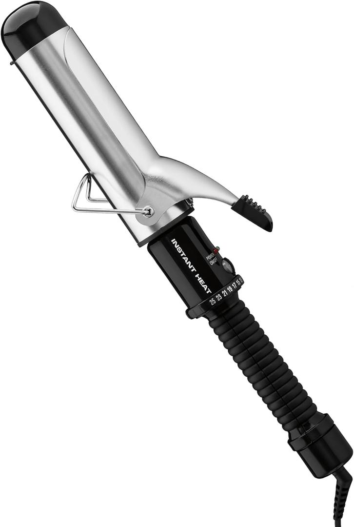 Conair Instant Heat 1 Inch Curling Iron, 1-Inch Barrel Hair Curler Produces Soft Waves and Loose Curls, 25 Heat Settings, Dual Voltage, For Use on Medium and Long Hair, Black