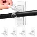 Antimbee No-Drill Curtain Rod Brackets, 4-Pack, Self Adhesive Holders-20lbs