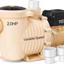 VIVOHOME 2.0HP 115V Variable Speed Pool Pump for in/Above Ground Pools, Beige