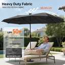 FREE SOLDIER 13ft Patio Umbrella with 36 LED Solar Lights Double Sided Outdoor Umbrella for Patio Table Umbrella with Solar lights for Garden Yard Pool (Dark Gray), 13' x 6.5' x 7.8'