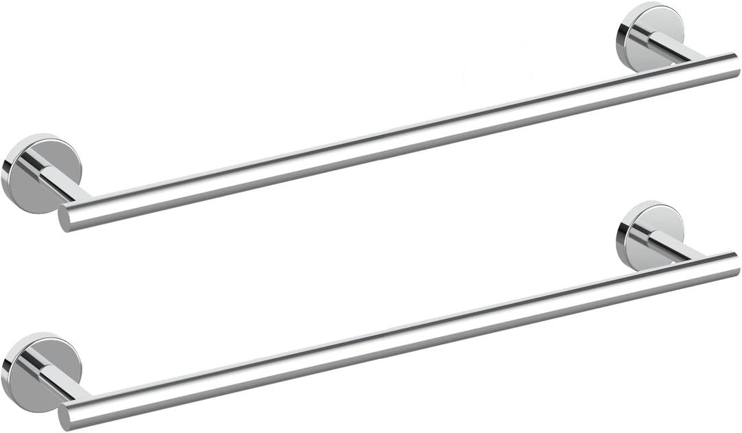 Newfun 24 Inch Polished Chrome Bathroom Towel Bar, 2 Pieces Towel Racks for Bathroom SUS304 Thicken Stainless Steel Towel Holder