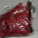 24 Pcs Red Vintage Velvet Christmas Bows Ornaments - Luxury Velvet Ribbon Bows for Christmas Tree Decor, Xmas Home Decoration (Red)