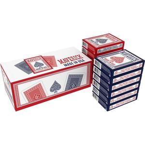 Maverick Playing Cards 12 Pack, Made in USA, New and Improved Quality, Standard Index, Red and Blue Decks, Bulk Playing Cards for Poker, Card Games, and Family Game Night