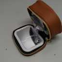 Mini Makeup Bag with Led Mirror, Small Travel Make up Bag 3 Light Modes Adjustable Brightness, for Women Organizer Cosmetic Bag, Portable Travel Train Toiletry Bag, for Pool Parties Work Touch-Ups (Brown)