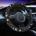 Moon and Star Steering Wheel Cover Car Accessories Cute for Women Girls Girly Universal 15 Inch Neoprene Auto Interior Decor Anti Slip Car Truck Protector