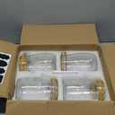 Wide Mouth Glass Jars with Airtight Lid 32OZ 4 Pack, Kitchen Storage Large Clear Canister Jars with Hinged Lid with Measurement Marks For Canning, Coffee, Flour, Sugar, Beans