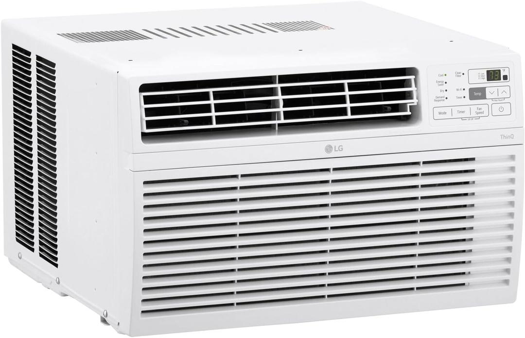 LG 10, 000 BTU Smart Window Air Conditioner, 115V, Cools up to 450 Sq. Ft., Smartphone and Voice Control, LG ThinQ enabled, works with Amazon Alexa and Hey Google, 3 Cool & Fan Speeds, White
