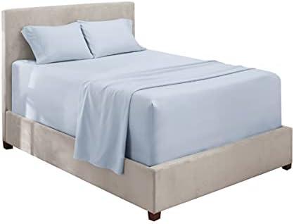 Hearth & Harbor Extra Deep Pocket Sheets - 4 Piece Hotel Luxury Bed Sheets Set Fits Up to 24" Mattress - Ultra Soft Luxury Bed Sheet Set - Soft & Breathable, Queen, Ice Blue