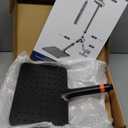 Shower Heads with Handheld Combo, 10 Inch High Pressure Rain Shower Head, Height Adjustable Dual 2 in 1 Shower Head System with Stainless Steel Hose, Matte Black