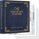 Lanpn End of Life Binder Organizer Death Planner 8.5"x11", Final Wishes & Estate Document Folder with 8 Dividers & 10 Letter Size Binder Pockets, When I Die Journal Before Death Life Plan Book, Blue