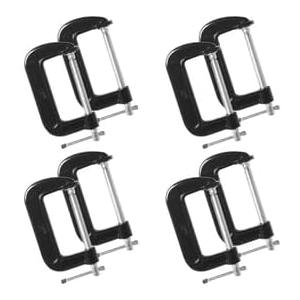 Storystore 2 Inch C Clamps Set, 8 Pack Heavy Duty Steel C Clamp for Brake Caliper, Small Iron C-Clamps for Woodworking, Welding and Building