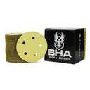 BHA 5" Inch 5 Hole Hook and Loop Sanding Discs for Orbital DA Sanders - 100 Pack (220 Grit)