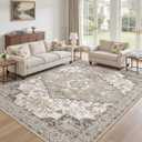 8x10 Area Rugs for Living Room: Non Slip Neutral Washable Brown Rug, Soft Stain Resistant Indoor Floor Carpets for Bedroom Dining Decor Farmhouse Home Office Kid & Pet Friendly