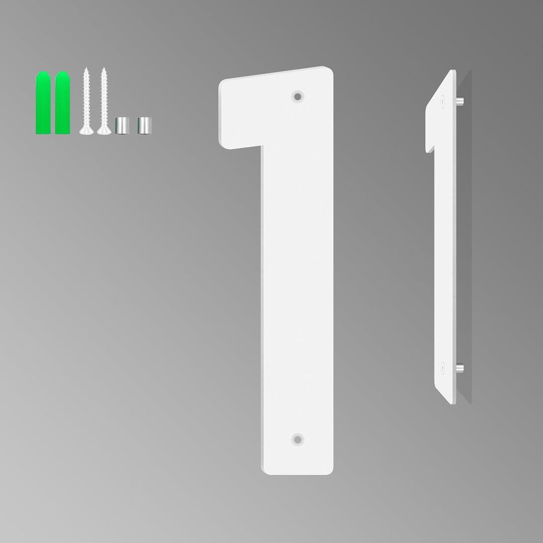 4 Inch White Aluminum Letters, Floating House Address Numbers for Outside, Modern Metal Door Numbers Letters, White House Address Letter and Number for Home Office Apartment (1)