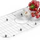 Sink Protector Stainless Steel 26" x 14" Rectangular Extra Large Sink Grid for Kitchen Sink Bottom, Rust-Resistant Drainage Rack with Scratch Prevention Centered Drain