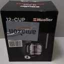 Mueller 12-Cup Drip Coffee Maker - Borosilicate Carafe, Auto-Off, Reusable Filter, Anti-Drip, Keep-Warm Function, Clear Water Level Window Coffee Machine, Kitchen Essentials & Accessories (Black)