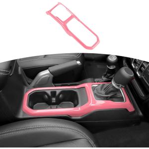 RT-TCZ for Jeep JL Gear Shift Cup Holder Panel Trim Cover for Jeep Wrangler JL JLU 2018 up for Gladiator JT 2020 up Pink Interior Accessories