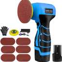 16.8V Cordless Electric Sander with 36PCS Sandpapers, 3500 RPM, 3.0Ah Battery, Lightweight & Compact Design for Wood, Metal, Paint Removal, and DIY Projects (Blue/Black)