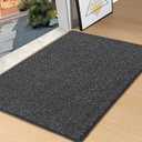 BEQHAUSE Dirt Trapper Door Mat 32" x 48", Non-Slip Washable Doormats Entrance Mat, Dirt Resistant and Absorbent Welcome Mat, Low Profile Floor Mats for Front Back Door and Entryway, Charcoal