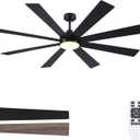Farmhouse Rustic Ceiling Fans with Lights and Remote, Bedroom Living Room Kitchen Fans Ceiling with Light Chandier (Black, 42 inch)