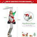 Christmas Stocking Holders for Mantle - Set of 6, Stocking Hangers with Gnome Design for Fireplace