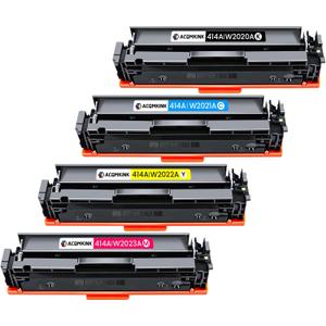 414A Toner Cartridges with Chip Replacement for HP 414A Color Enterprise M455dn MFP M480f; Color Pro M454dn M454dw MFP M479fdn M479fdw Printer Black Cyan Yellow Magenta