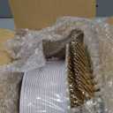 WELLIFE 100PCS White Plastic Dessert Plates and 100PCS Gold Disposable Forks, Premium Hard Dessert Plate 7.5, Appetizer Plastic Plates for Party and Wedding