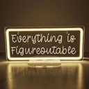 Everything Is Figureoutable Sign,Home Office Decor With Stand Inspirational Wall Decor for Home Cubicle,Shelf Table,Gifts for Friends Coworker