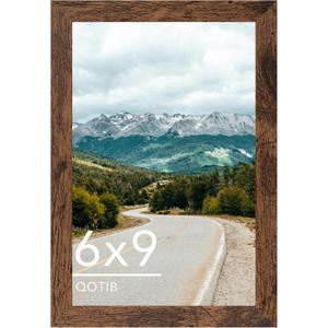 3 x 6x9 Picture Frame Deep Brown for Wall Hanging or Tabletop, Wood 6 x 9 Frame Photo Frame for Wall Horizontally or Vertically, Deep Brown, 1 Pack
