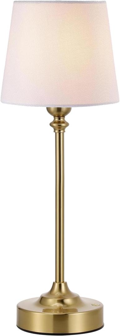 Cordless Table Lamp Rechargeable Gold - 1 Pack Brass 4000mAH Battery Operated Lamp for Decor, 3000K Stepless Dimming Touch Control Wireless Lamp for Bedroom, Dining Table, Counter, Living Room