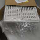 SNSLXH 4 Pack Stackable Closet Storage Basket, Multifunctional & Foldable Closet Organizer for Bathroom Kitchen Laundry Room Wardrobe Storage, Space-Saving Clothes Storage Drawer Organizer, White