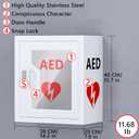 AED Cabinet Wall Mount: Steel Defibrillator Storage Case with Snap Lock and Universal AED Compatibility - for Home/Hospitals/Schools (14.2" W x 7.9" D x 15.7" H)