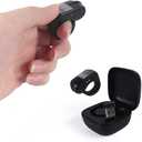 Mini Bluetooth Wireless Mouse Dual Mode Finger & Ring Touchpad Design, Rechargeable with Charging Case for PC, Laptops, Tablets & Smartphones Ideal for Remote Control, Page Turning, Travel (Black)