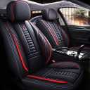for Honda CR-V 2005-2025 Car Seat Covers, Full Coverage Customized Seat Covers Premium Leather Waterproof Stain-Resistant Easy to Install (Full Set, Black&Red)