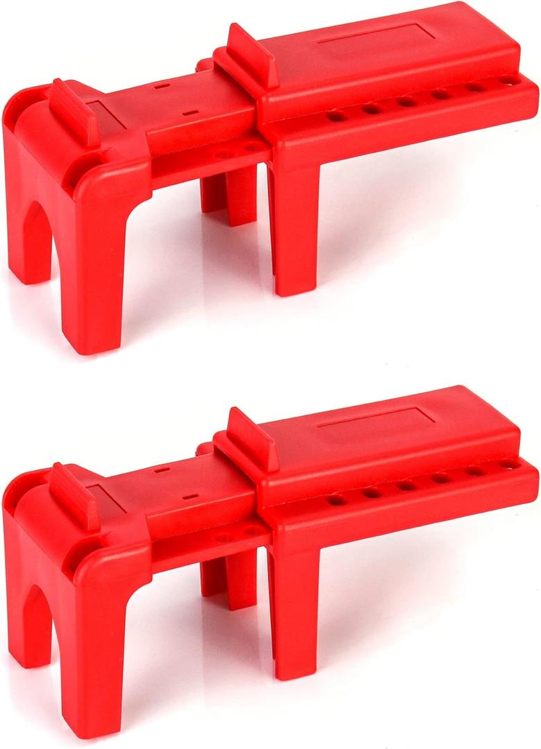 QWORK Ball Valve Lockout, Safety Lock, 1/2" - 2-1/2" Diameter, 2 Pack, Red