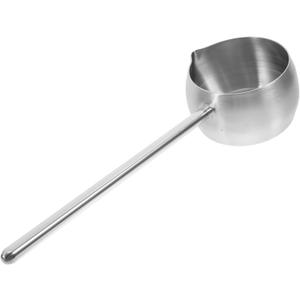 Luxshiny Stainless Steel Soup Ladle With Pour Spout Long Handle Water Ladle Oil Ladle for Kitchen Cooking Serving Soups and Drizzle Sauces Silver 280ml