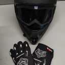 Youth Dirt Bike Helmet DOT Certified - Full Face Motorcycle Helmet for Off-Road, ATV, Street Riding, Includes Adjustable Goggles & Protective Gloves (XL, Black)