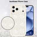 MZELQ for iPhone 17 Pro Max Case 2025 Case, Silicone Sunflower Floral Flower Cute Pattern, Camera Protection Soft Slim Shockproof for Girls Women -White