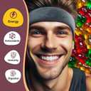 Cordyceps Mushroom Gummies  5400mg per Serving*, Cherry, Grape, Apple & Orange Flavors, 60 Count, Vegan Mushroom Supplement for Energy, Focus & Brain Health, Made in USA