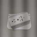 Wall Outlet Extender with Shelf and Night Light, Surge Protector, USB Wall Charger with 5 AC Outlets and 2 USB A Ports 2 USB C Ports Wide Space 3-Sided Power Strip Multi Plug Outlets (White)