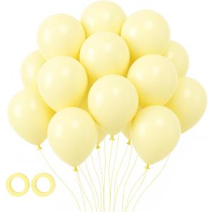 Voircoloria 105pcs Pastel Yellow Balloons 12inch Party Latex Balloons for Boys Girls Birthday Baby Shower Gender Reveal Wedding Sunflower Party Decorations