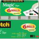 Scotch 6122 Magic Tape & Refillable Dispenser, 3/4-Inch x 650-Inch, 1-Inch Core, Clear, 6/Pack